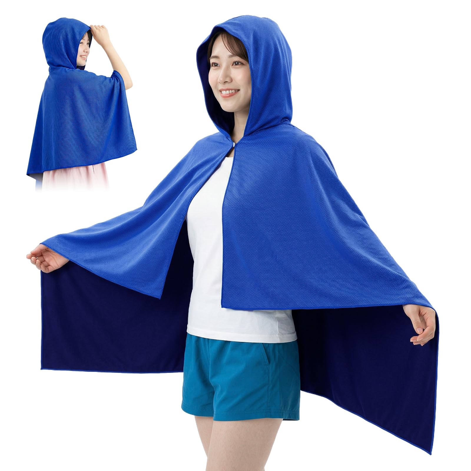Amazon｜冷感ポンチョ 冷感タオル Ninonly 肌温度-15℃ 接触冷感